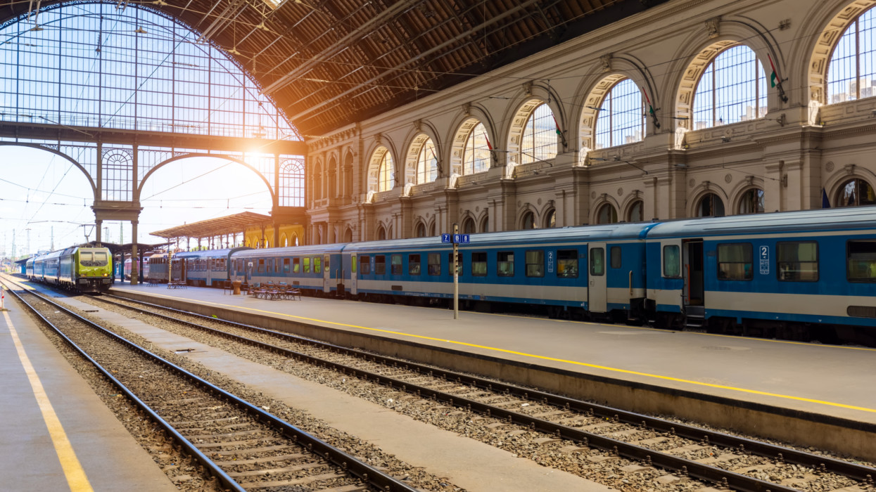 Hungary Budapest main central train station serving tourism between major Europe cities.