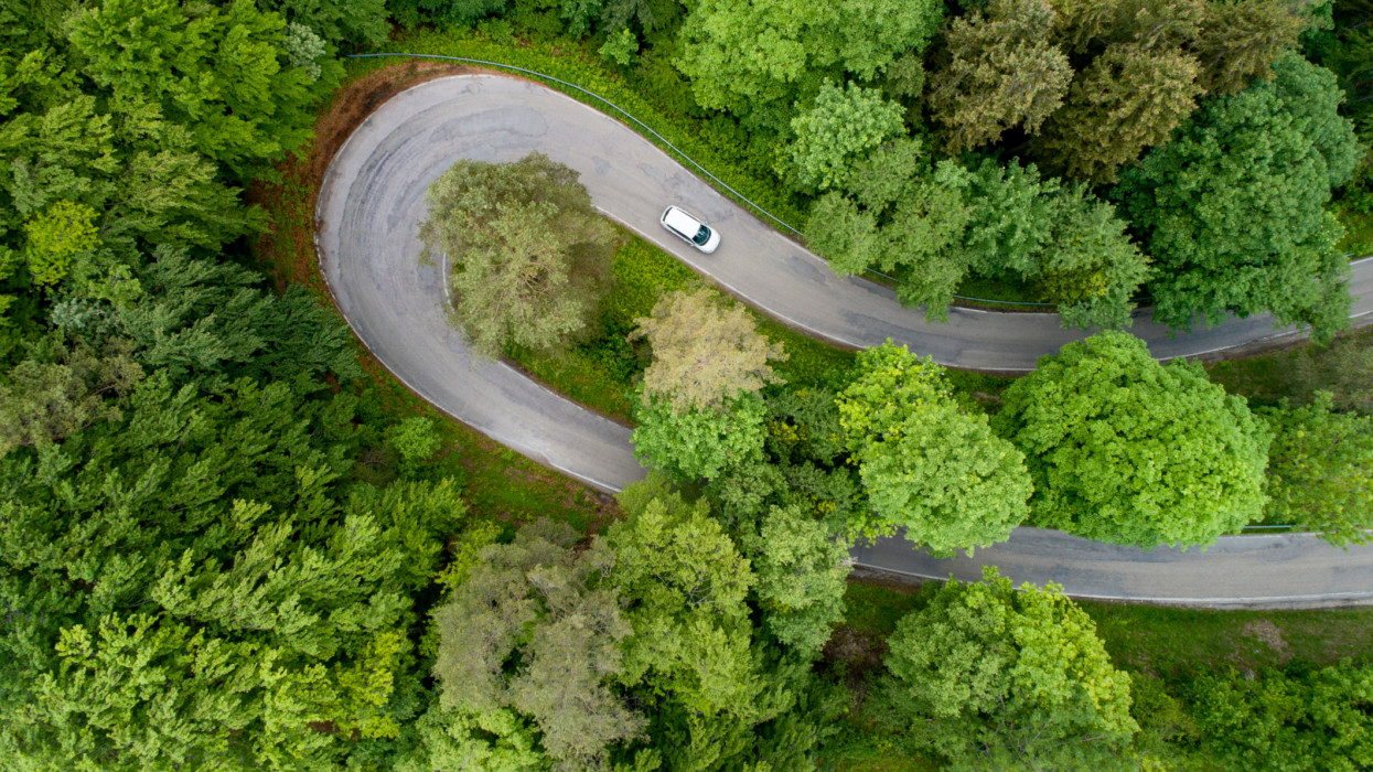 Hairpin curve , looking straight down