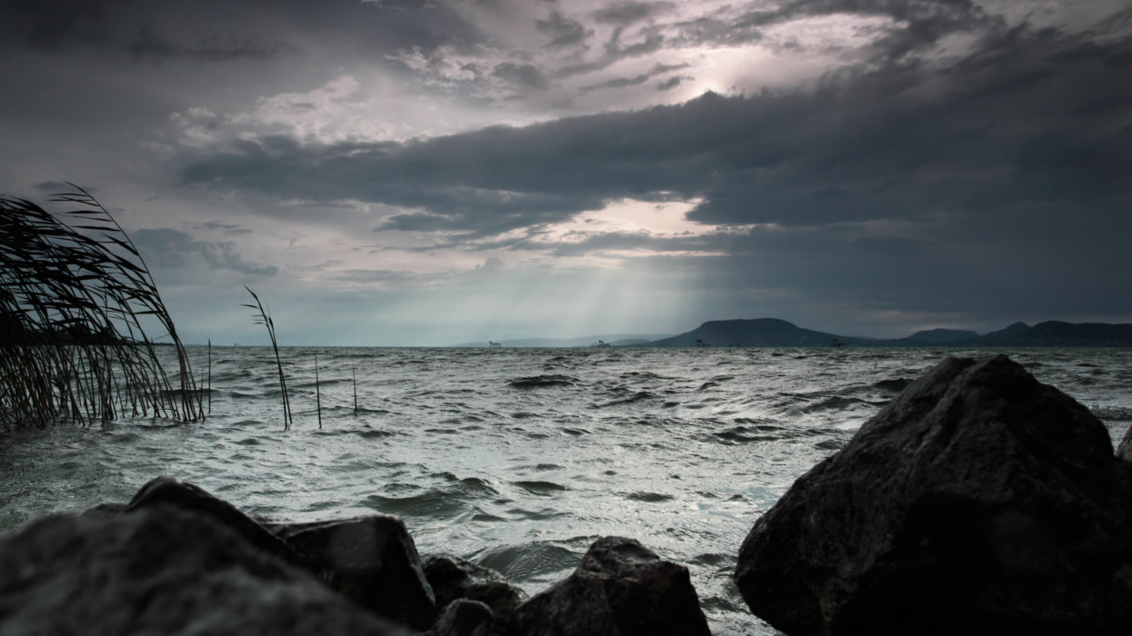 Stormy weather at Lake Balaton, Hungary
