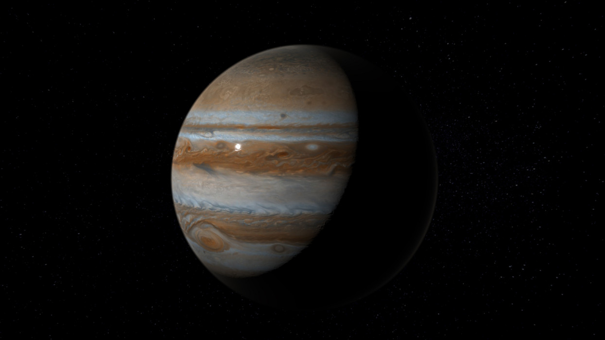 Digital image creation of the Jupiter planet.