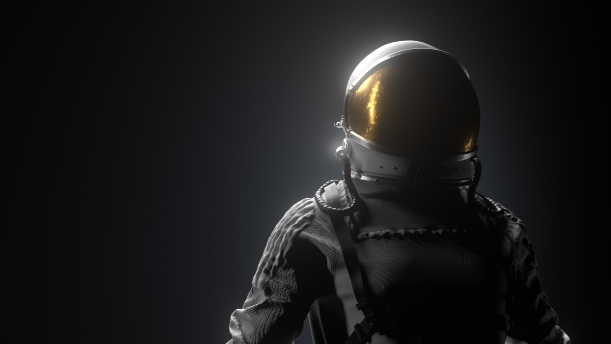 Astronaut Space Black Background