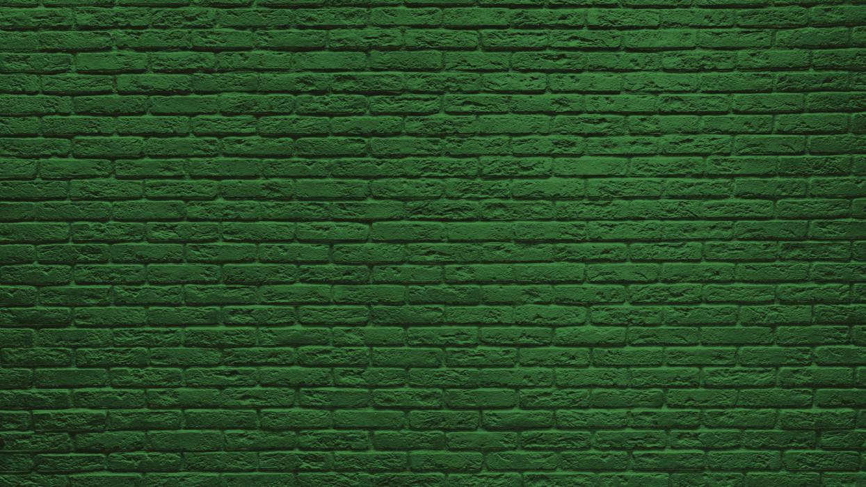 St Patricks Day green brick wall background.