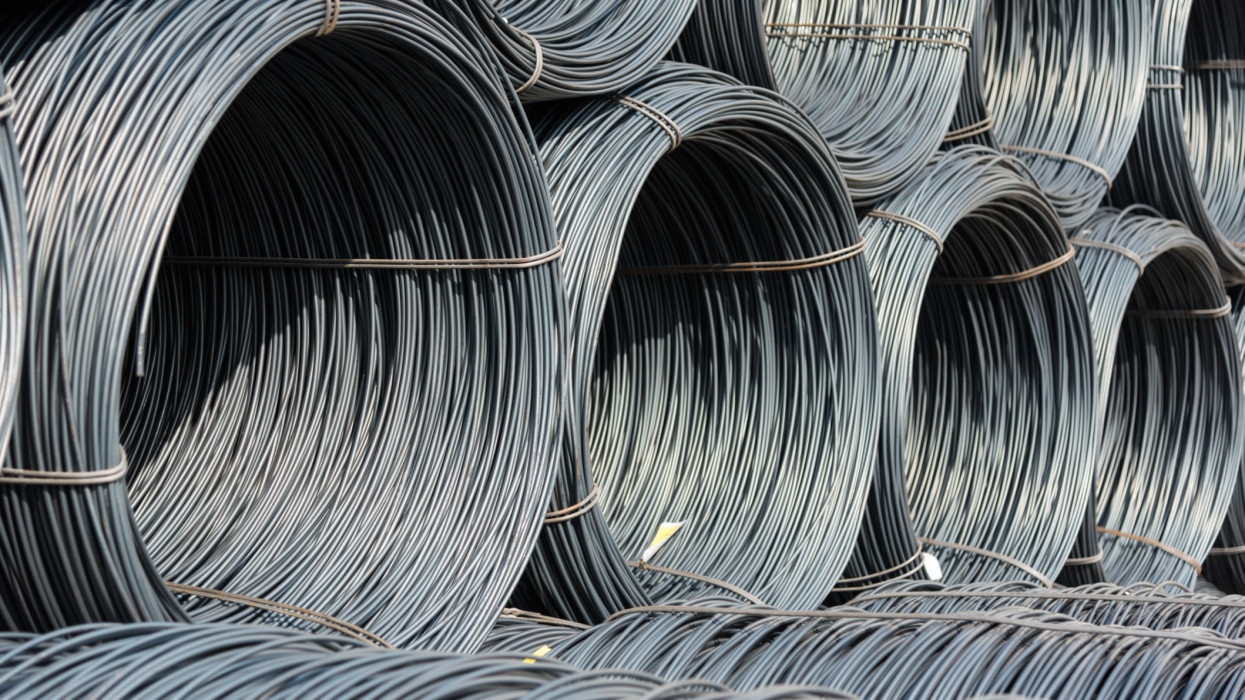 A pile of wire rod or coil as a raw material for industrial usage