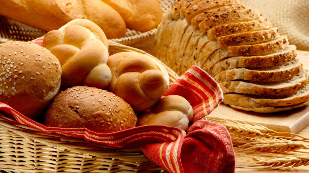 Arrangement of different types of baked foods