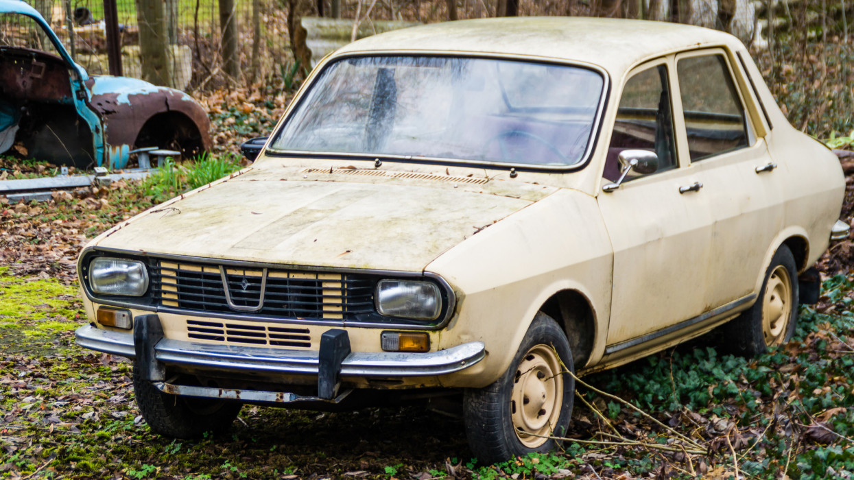 Old, rusty,Dacia 1300 automobile