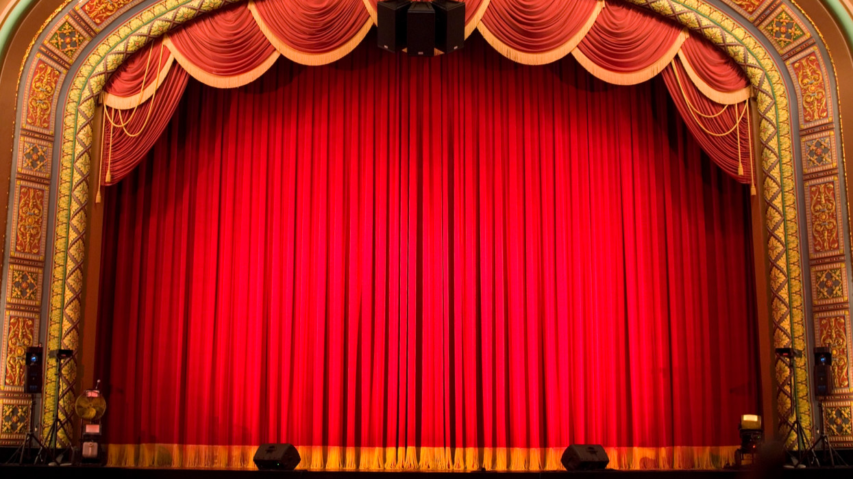red curtain on stage