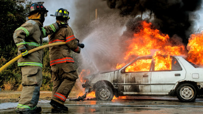 Brutális videó érkezett: óriási lángokkal ég egy kocsi az M0-son, mi történhetett?
