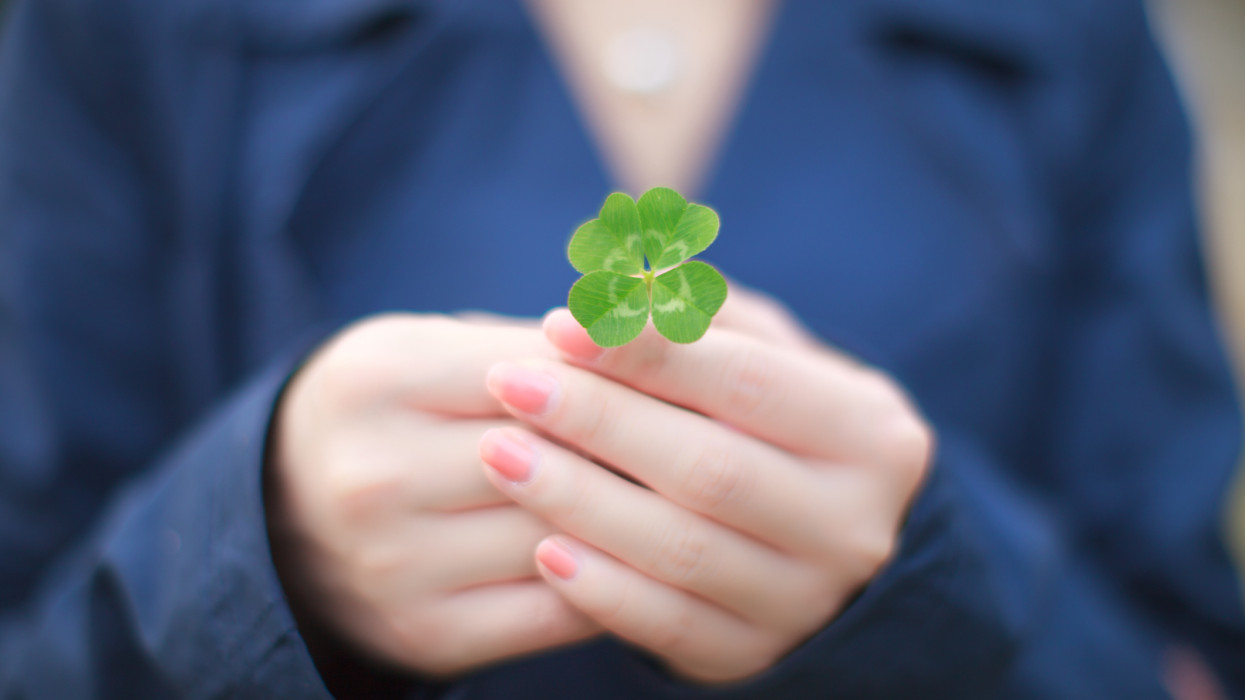 Health, happiness, joy and love make up four beautiful leaves of clover.