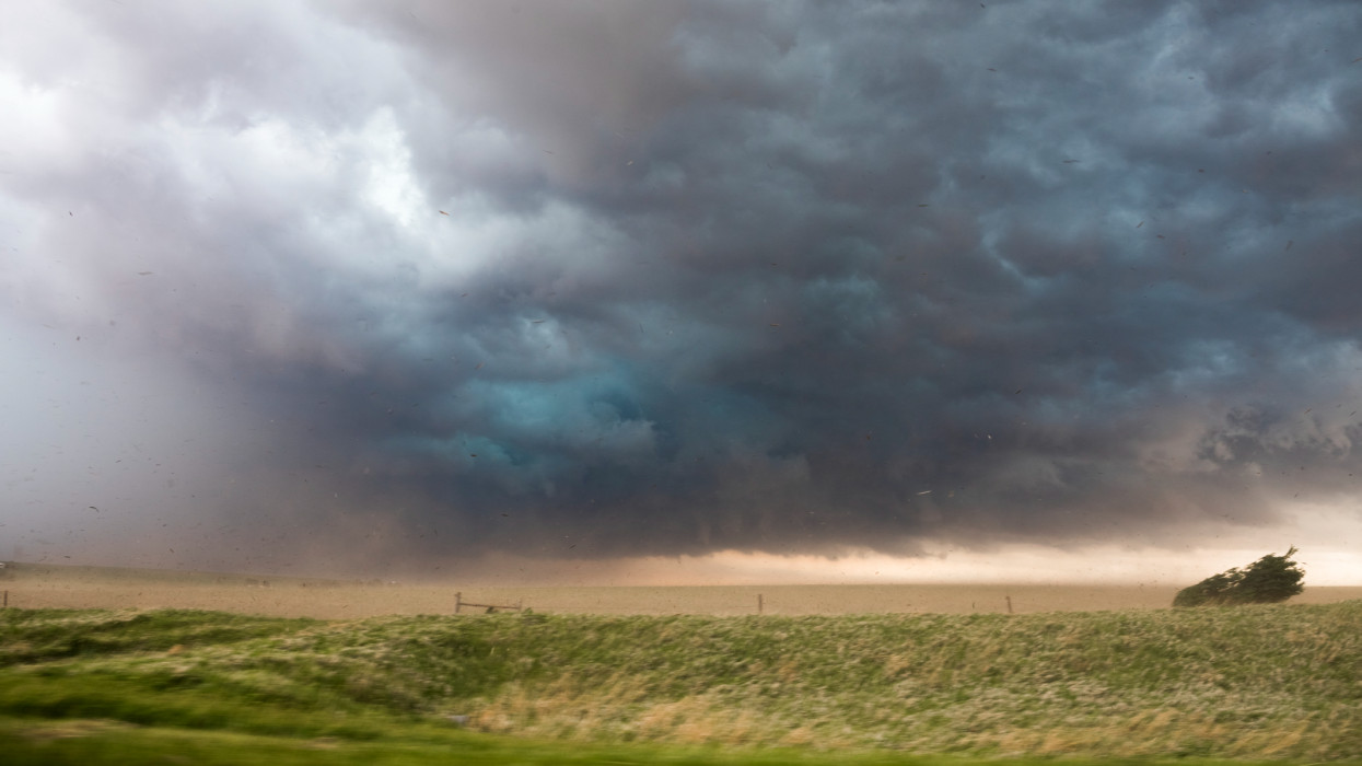 A very severe hail storm with wind driven baseball hail(and larger) destroys property in its path in eastern Nebraska June 3, 2014. This was the storm as it approached Norfolk Nebraska, where it produced baseball hail. As it continued towards Blair Nebraska the damage got very severe, trashing roofs, siding, windows, cars, trees, etc. Top of the scale bad hail storm. Just a rare instance of large hail, a lot of it, and wind with it. Usually large hail falls in an area of lesser wind and isn
