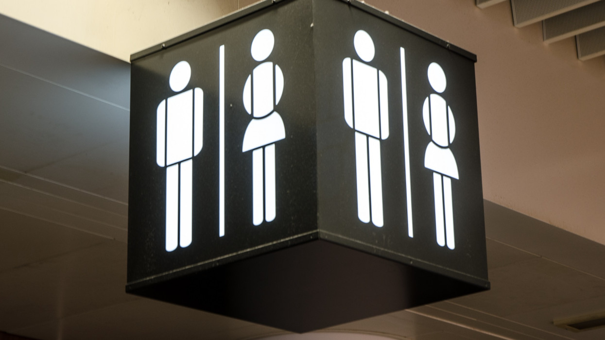 Sign of toilet for man and woman