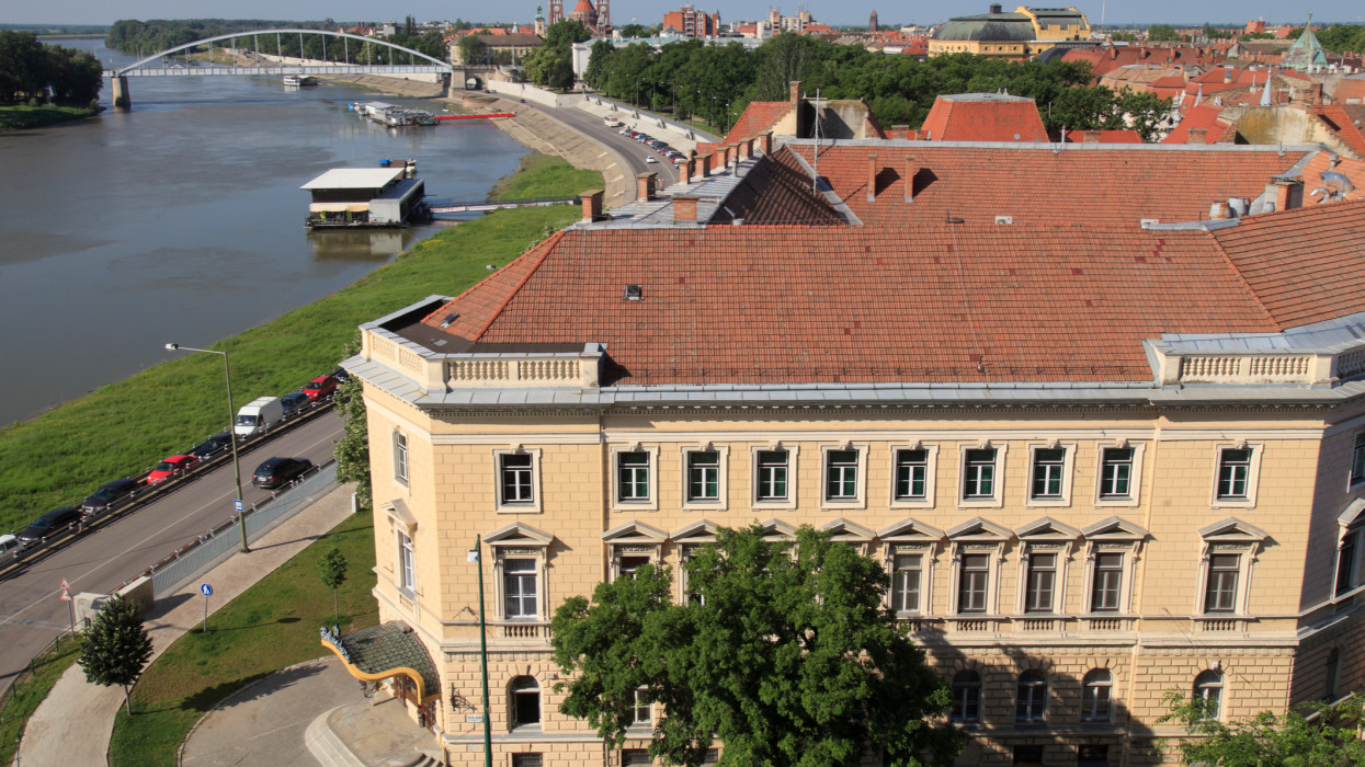 Hungary, Szeged, panoramic view, Tisza River,