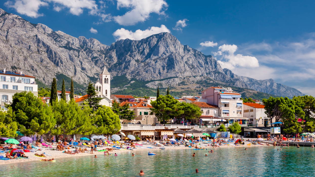 Baska Voda, a tourist town on the Makarska Riviera, Dalmatia, Croatia