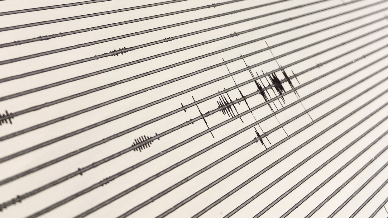A seismograph paper created by a Seismometer in San Francisco, California