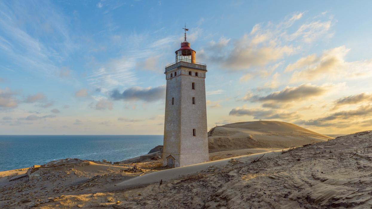 Lighthouse and Dune, Rubjerg Knude, Lokken, North Jutland, Denmark