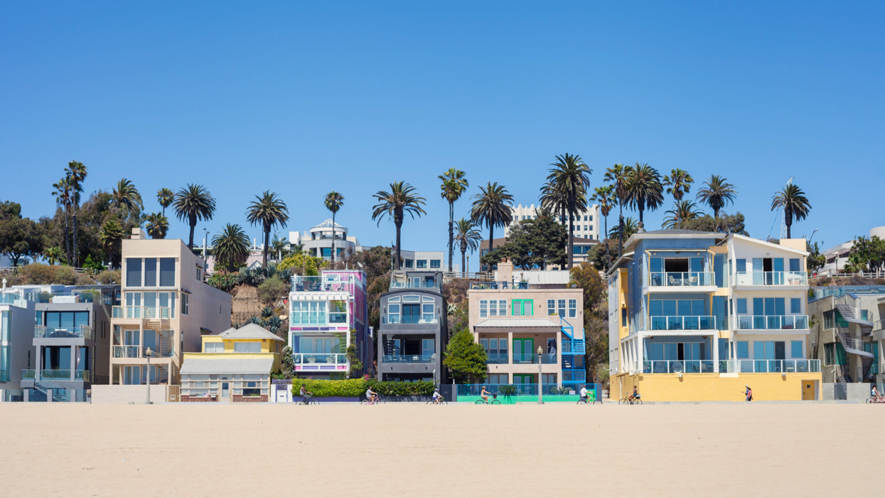 Santa Monica Beach Houses and boardwalk.