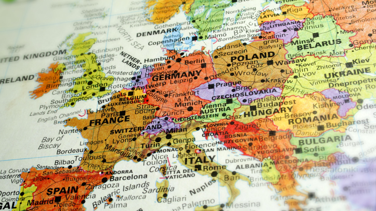 Photo of a map of Europe