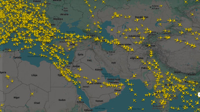 Rengetegen nézik most ezt a térképet - Döbbenetes látványt nyújt Irán, Irak és Izrael lezárt, üres légtere