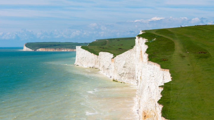 Seven Sisters chalk cliffs, East Sussex, UK.